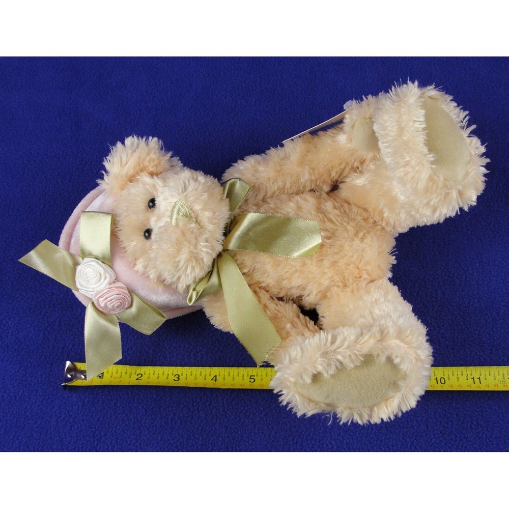 RARE Ganz Drucilla Girl Bear Plush Tan Pink Pill Hat Roses Bow Stuffed Animal - Picture 8 of 8